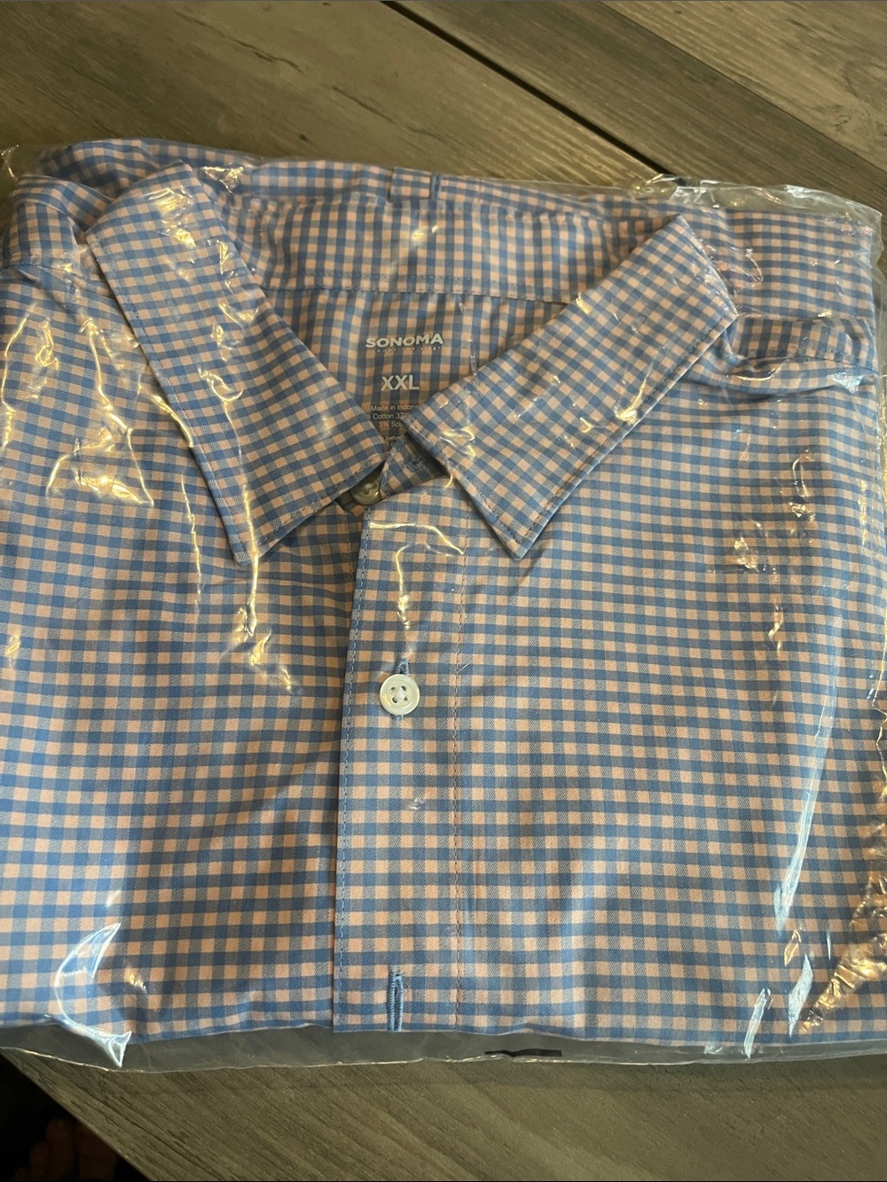 #A062 Sonoma Blue and Pink Gingham Dress Shirt